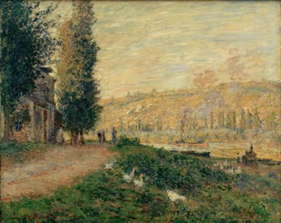 The Bank at Lavacourt by Claude Monet